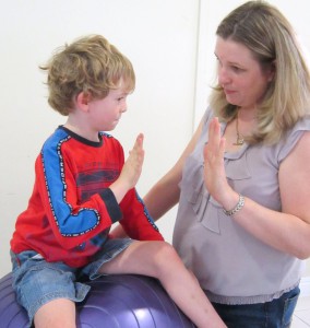 Signing can be used while providing sensory input